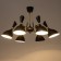 Basteoni chandelier 6he14 40W black and gold 70x70x54 cm Bayerlux