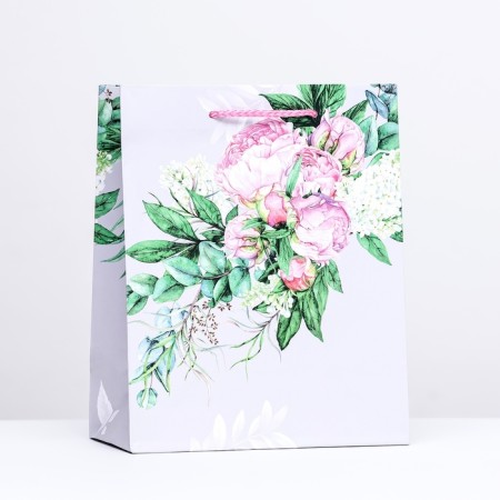 Gift package "Floral mood", gray, 18 x 22.3 x 10 cm