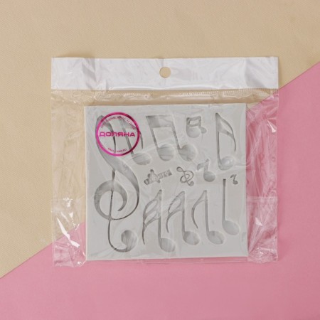 Mold Dolyana "Notes", silicone, 11.5 × 11 cm, color gray color-3
