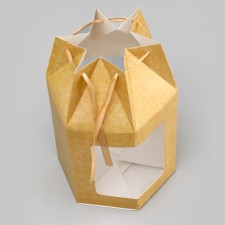 Складная коробка с окном,крафт 18 х 15,5 х 18 см
