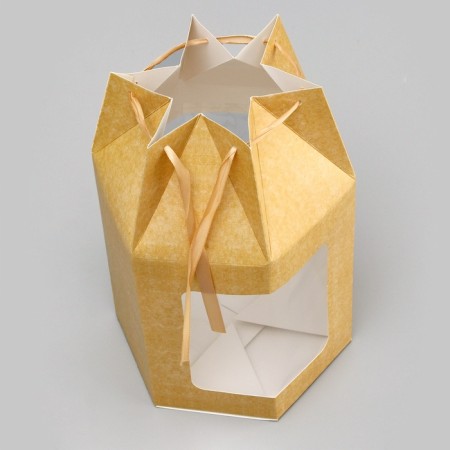Folding box with a window, craft 18 x 15.5 x 18 cm