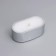 Candle in an oval candlestick of gypsum, 9.5x4.7x3cm, silver