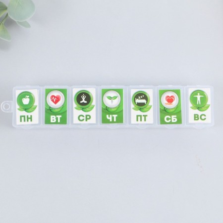 Taberteader "Week", 7 sections, Russian letters, 15.5 x 3.4 cm.-2