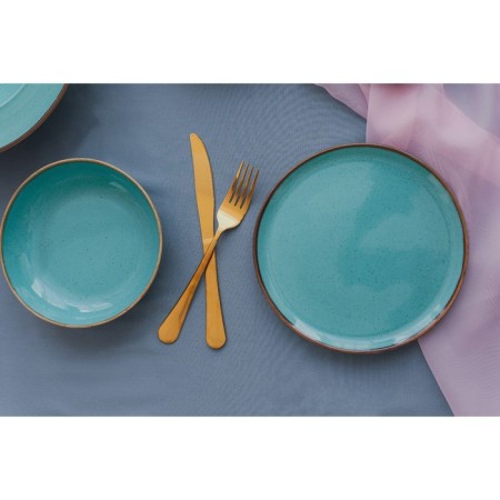 Plate flat Turquoise, d = 18 cm, turquoise color-3
