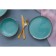 Plate flat Turquoise, d = 18 cm, turquoise color