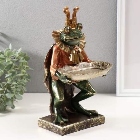 Polystone souvenir with a stand for the little things "Butler's frog" 27.5x13.5x9 cm-1