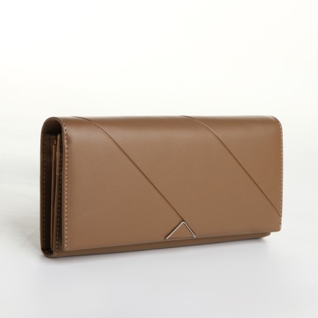 Women's wallet on a magnet, the color is light brown