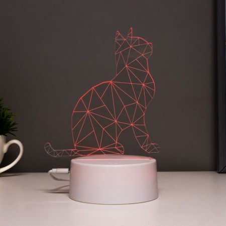 Touch -lamp "Cat sit" LED 7 colors USB/from white batteries-3