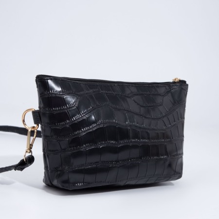 Bag Cross-Bodi with a zipper, black color-2