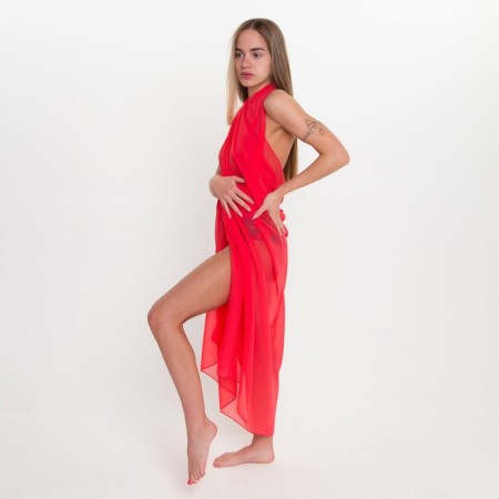 Pareo female, red color, size 120x170 cm-5
