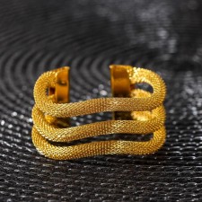 TRIPLE Napkin Ring, 5 × 4.5 × 2.5 cm, gold color