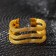 TRIPLE Napkin Ring, 5 × 4.5 × 2.5 cm, gold color