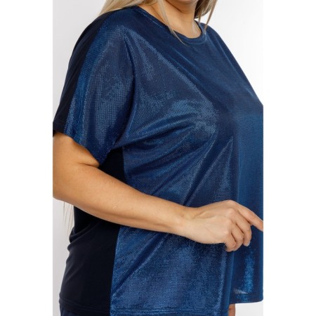 Female blouse, size 56, blue color-5