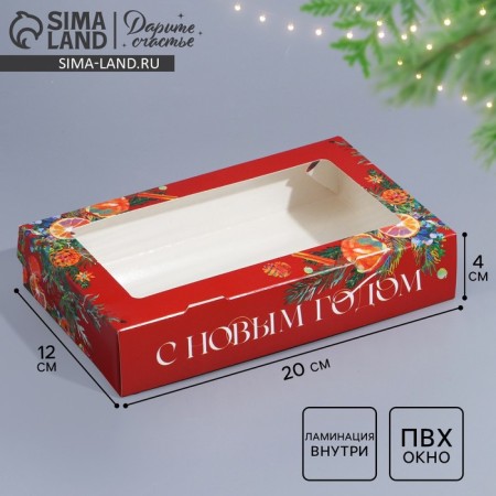 Folding box "Winter fruits", 20 x 12 x 4 cm, New Year