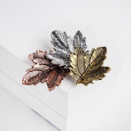 Brooch "Leaves" three oak, color-1
