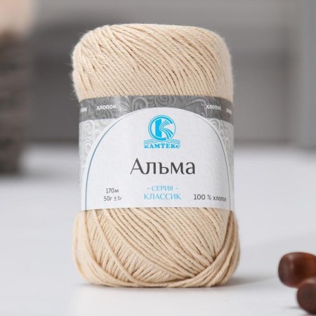 Yarn "Alma" 100% cotton 170m/50g (006 St. Badge)