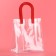 Gift package from PVC, red, 20 x 18 x 10 cm