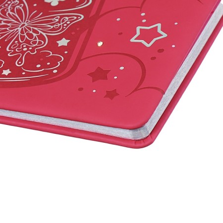 Universal Grade 1-11 Diary, 48 sheets "Magic butterflies", solid artificial leather cover, pancake embossing, rhinestones, liesse-4