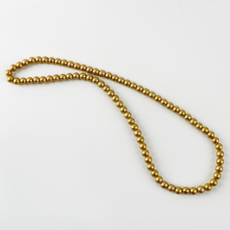 Glass beads, set 78 pcs., Size 1 pc. - 10 mm, color yellow gold-1