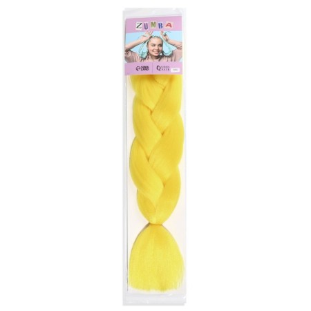 Zumba Kanecalon is monophonic, corrugated, 60 cm, 100 g, bright yellow color (#ay41)-6