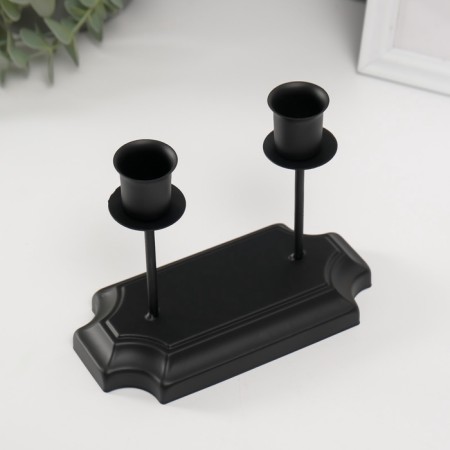 Summary Metal for 2 candles "Aristotle" black d = 2.5 cm 8x16x12 cm-3