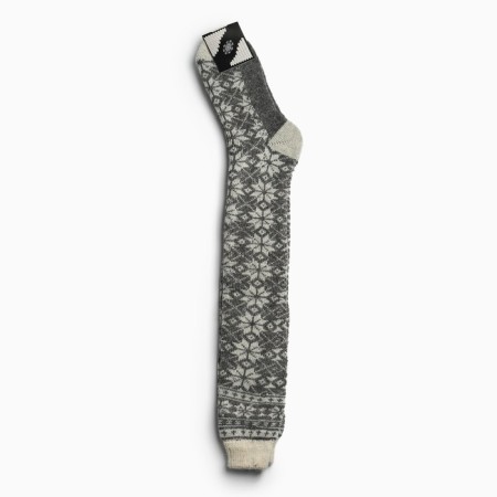 Poles of women's woolen “white snowflake”, gray color, size 23-2