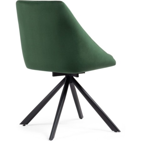 Stol on a metal frame spinning, metal/velor, black/green 51x55x83 cm-5