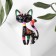 Brooch "Cat" painted, black color in gold