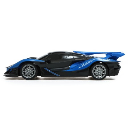 Racing machine on the radio control, works from batteries, the color of the blue-black-1