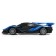 Racing machine on the radio control, works from batteries, the color of the blue-black