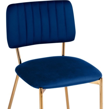 Armond Metal/velor stool, gold/blue 45x53x80 cm-4