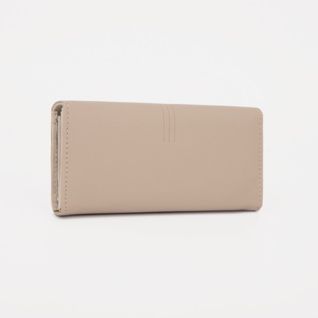 Women's wallet on magnets, beige color-1