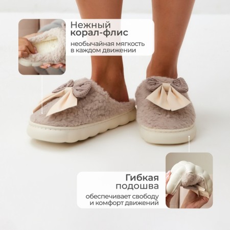 Women's slippers, size 38-39, brown color-16