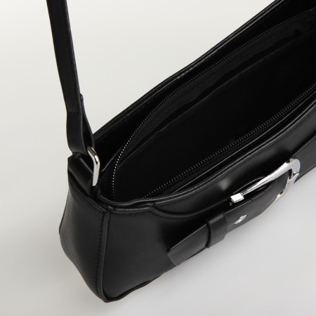 Bag Women's Baget with a zipper, black color-4