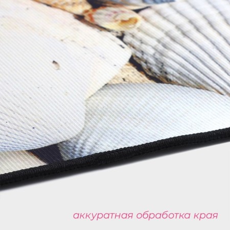 Набор ковриков для ванной и туалета Доляна «Ракушки», 2 шт, 40×45, 45×75 см-3