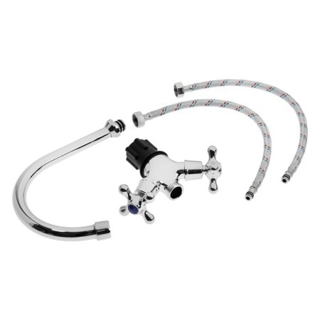 Kitchen mixer Zein Z3101, two -wound, high spout, chrome-6