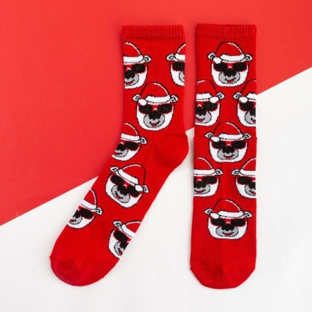New Year. New Year's socks KAFTAN "Bear" size 41-44 (27-29 cm), red color