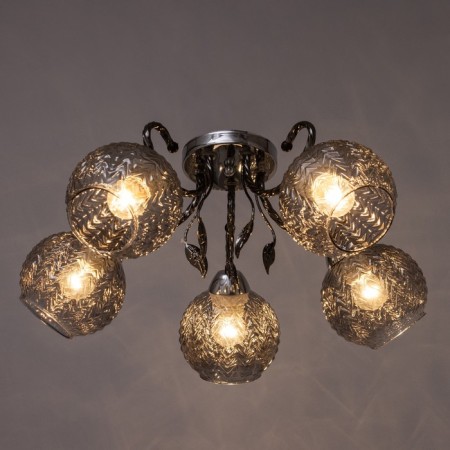 Teresa chandelier 5x40W E27 chrome, black chrome 55x55x21cm-2