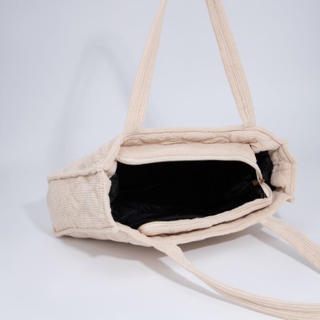 Bag-tout on lightning, beige color-4