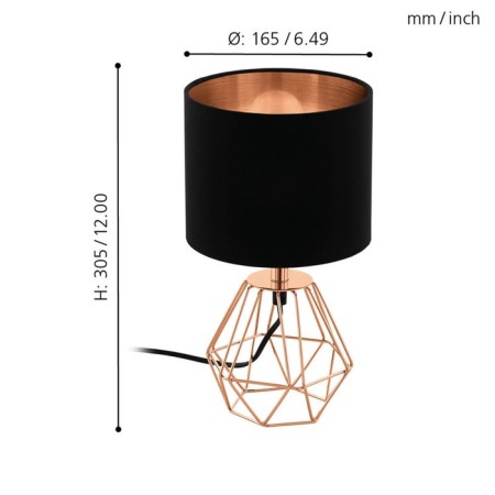 Carlton 2, 1x60W E14 table lamp, Copper color-2