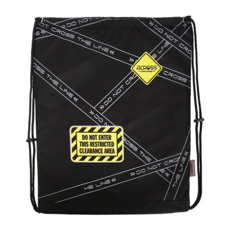 School backpack 40x33x15cm, ergonomic back, Across 410, black/yellow-11