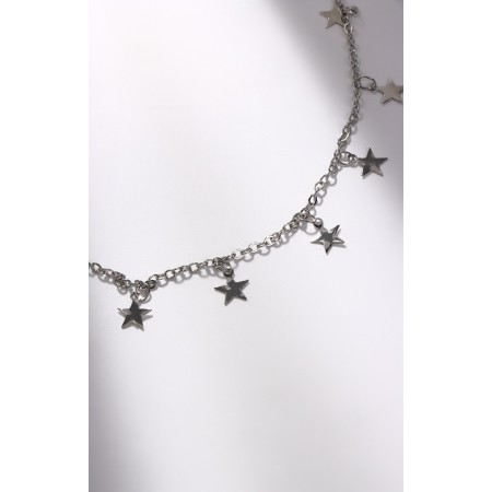 Metallica chocker stars, silver color, l = 30-2