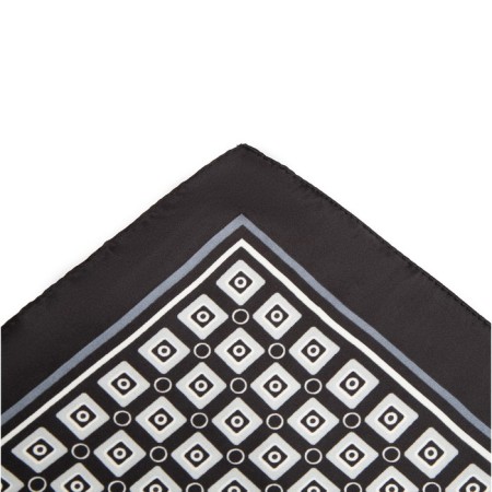 Textile scarf, black color, size 70x70-2
