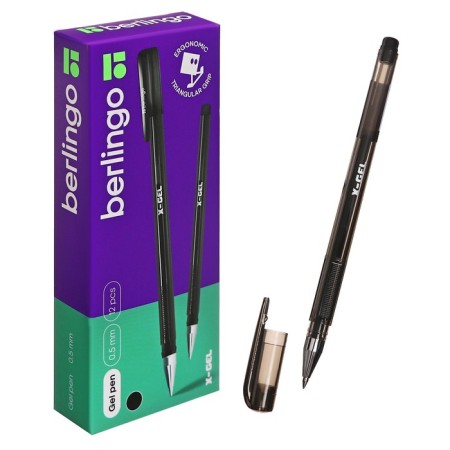 Gel pen 0.5 mm Berlingo X-Gel, black rod