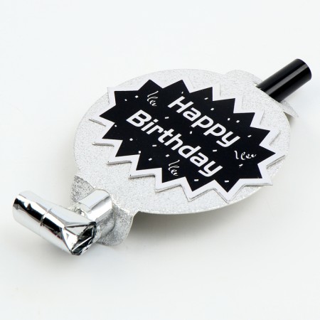 Carnival tongue "Happy Birthday" set of 5 pieces, color silver