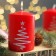 Candle - cylinder "Christmas tree", 5.6x8 cm, red with silver