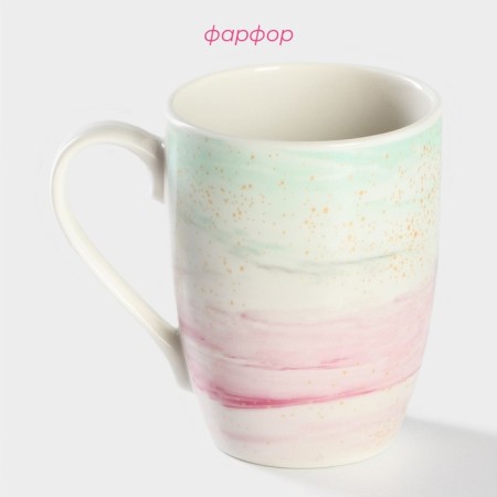 Ebru porcelain mug, 350 ml-1