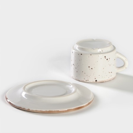 Coffee steam porcelain Punto Bianca: a cup 80 ml, a saucer d = 6 cm-3