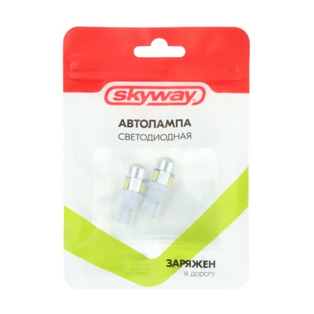 LED LED SkyWay T10 (W5W), 24 V, 6 SMD, without basement, 2 pcs-2