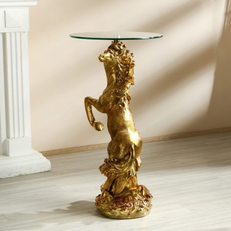 Decorative table "Golden Horse" 45x45x84 cm-2